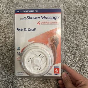 Waterpik Shower Massage Head Fixed Mount Showerhead 4 Settings White New